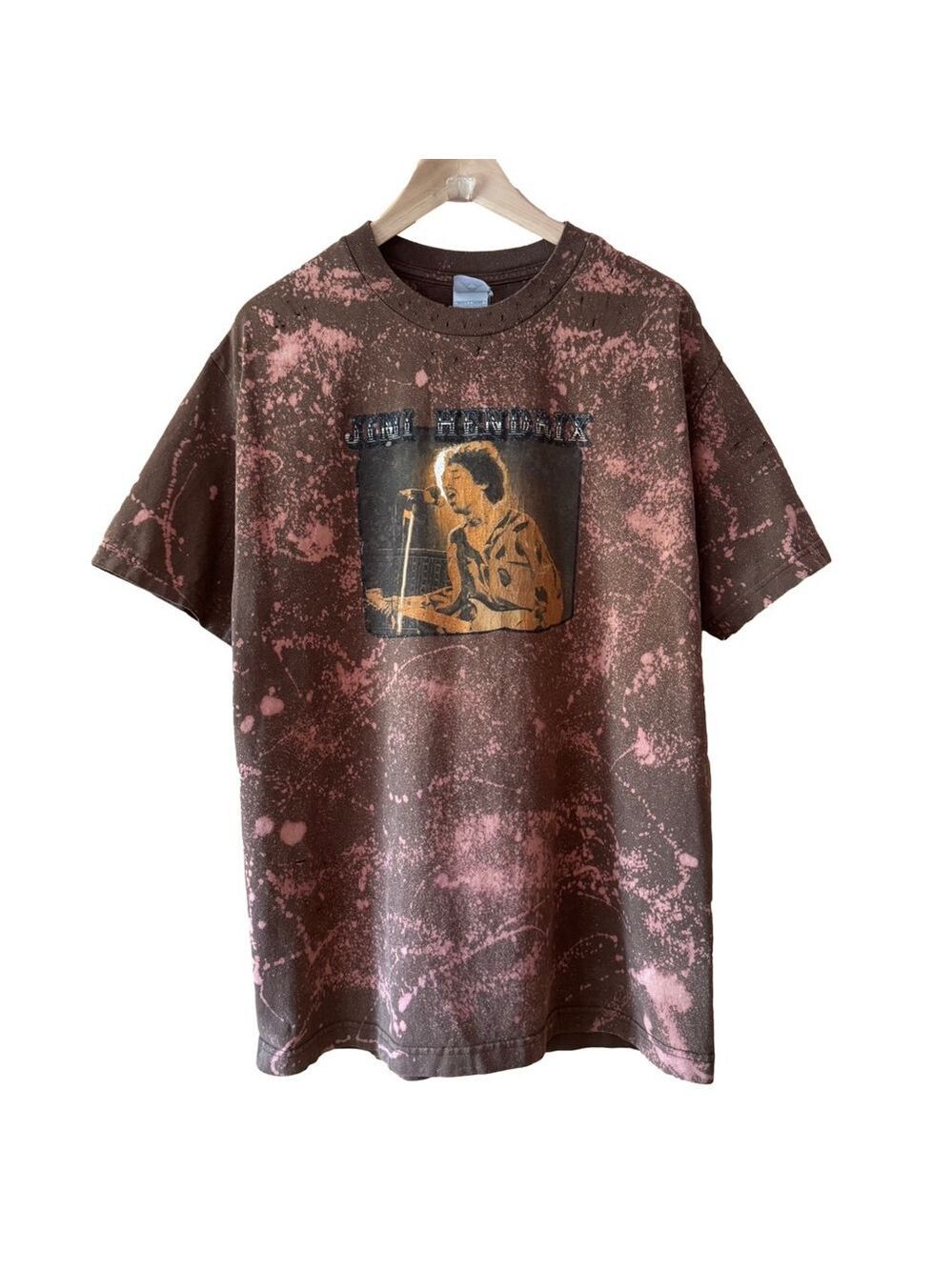 Vintage Jimi Hendrix distressed custom bleached graphic T-shirt Size large